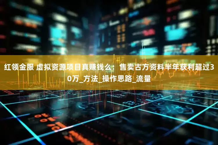 红领金服 虚拟资源项目真赚钱么：售卖古方资料半年获利超过30万_方法_操作思路_流量